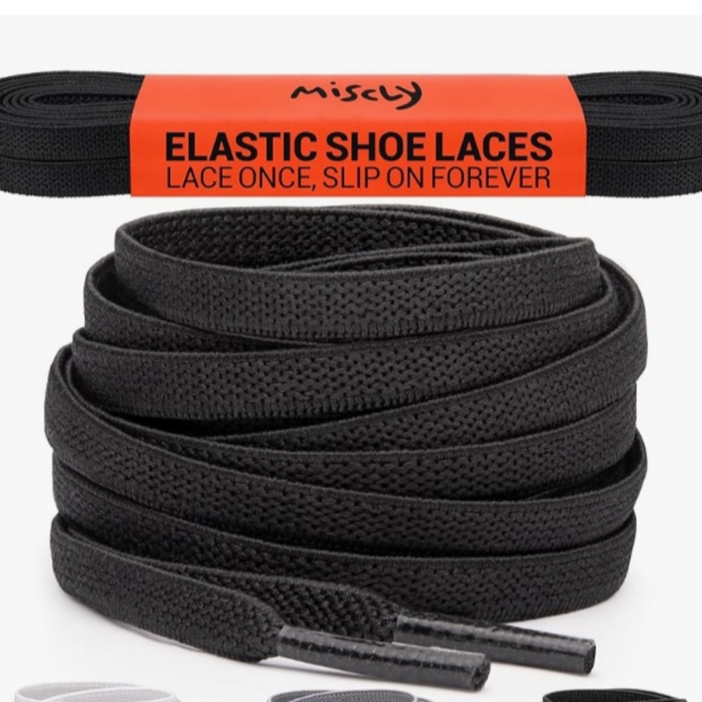 Miscly elastic shoelaces 45" black